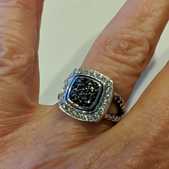 Sterling Silver Black CZ Cable Ring - Picture 6 of 6
